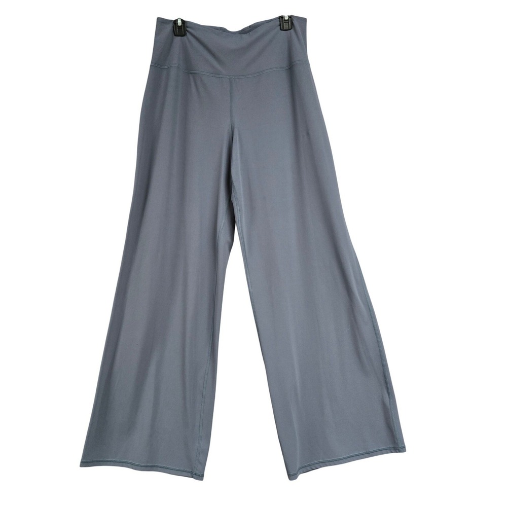 Athleta Elation Wide Leg Yoga Pants Slate Gray High Rise Women's Size L